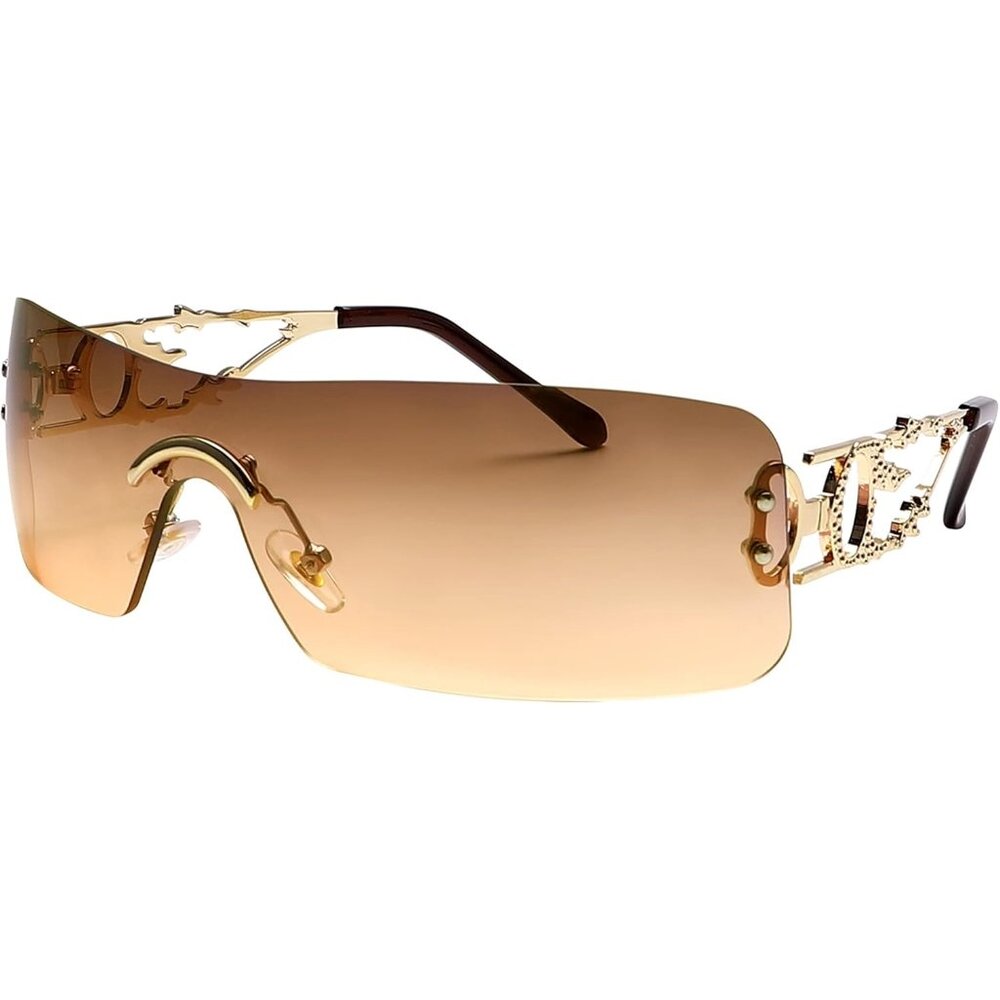 Elegant Gold and Brown Sunglasses